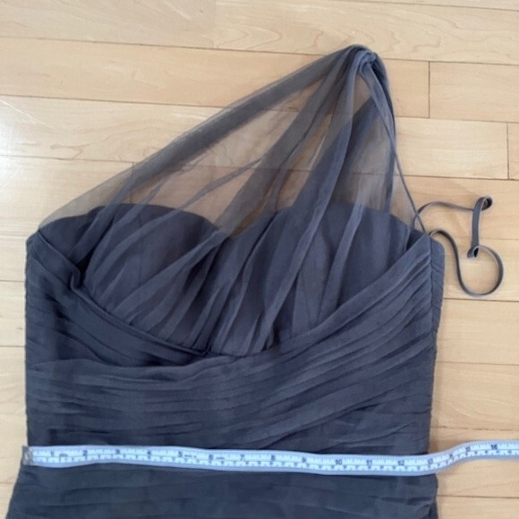 Amsale One-Shoulder Draped Tulle Mermaid Gown 4 - Picture 11 of 15